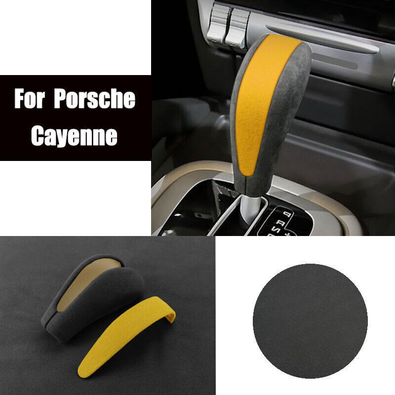 Suede Leather Car Gear Shift Knob Cover Trim For Porsche Cayenne 2004-2009