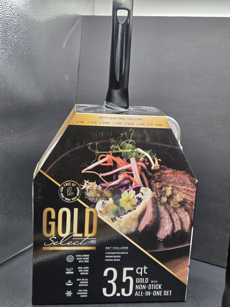 NEW Gold Select 3.5 Qt Non-Stick All in One Pan Set 10