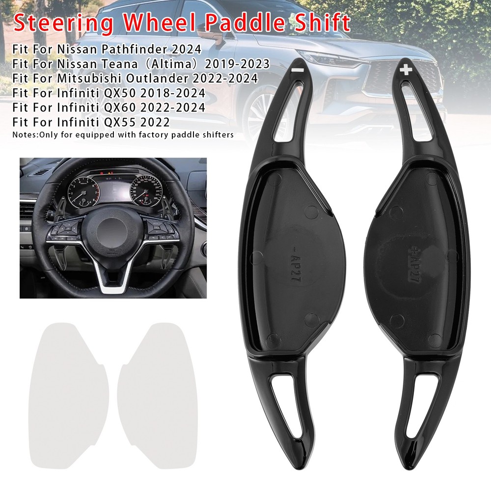 Steering Wheel Paddle Shifter Extension For Nissan Mitsubishi Black