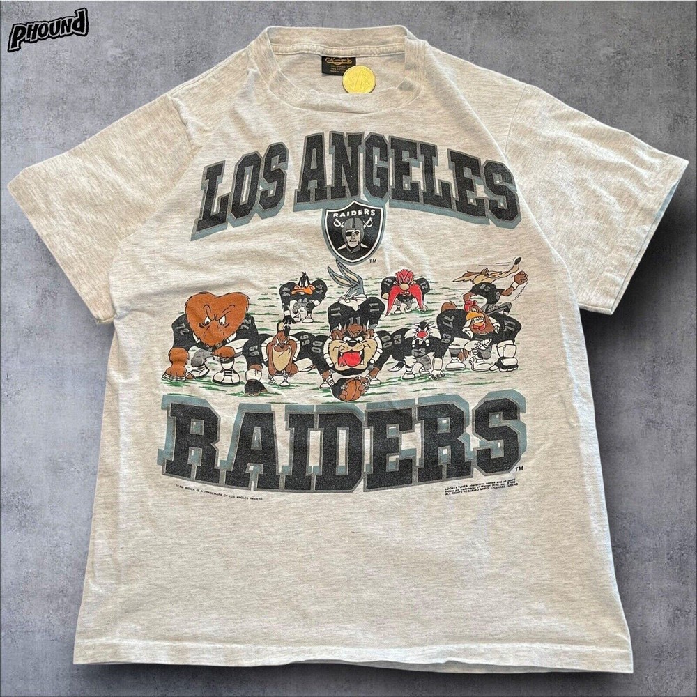Los Angeles Raiders NFL Looney Tunes Vintage Ash T-Shirt HN2457