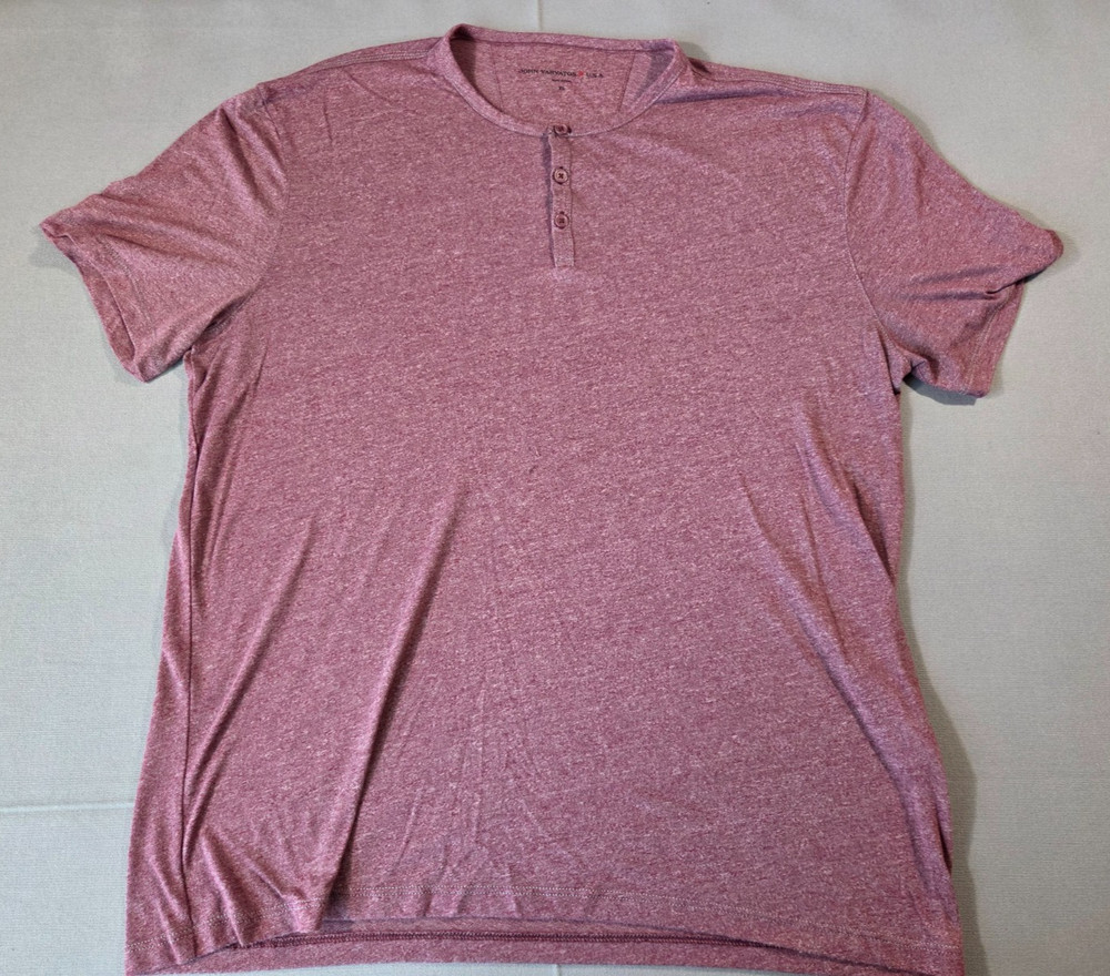 John Varvatos USA Mens XL Maroon Heather Modal Blend Henley Shirt