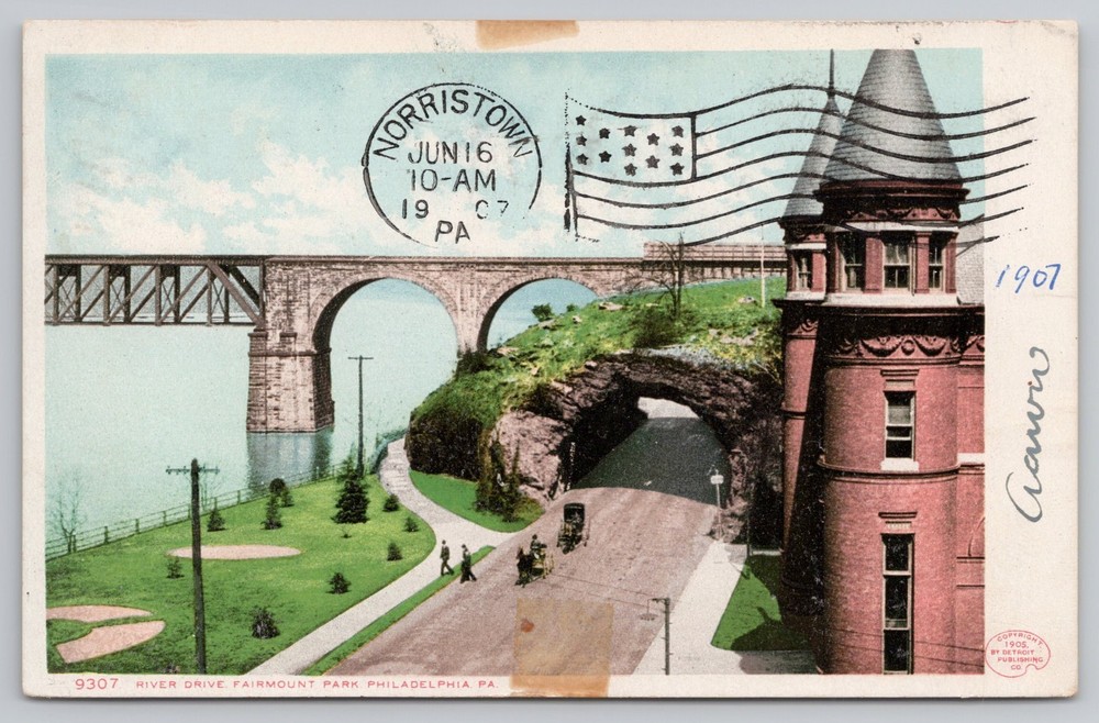 River Dr Fairmount Park Philadelphia Pennsylvania PA Postcard c1907 UDB