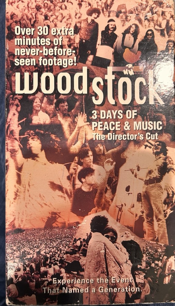 WB Woodstock - 3 Days Of Peace & Music- Directors Cut 2 VHS Tape Box Set