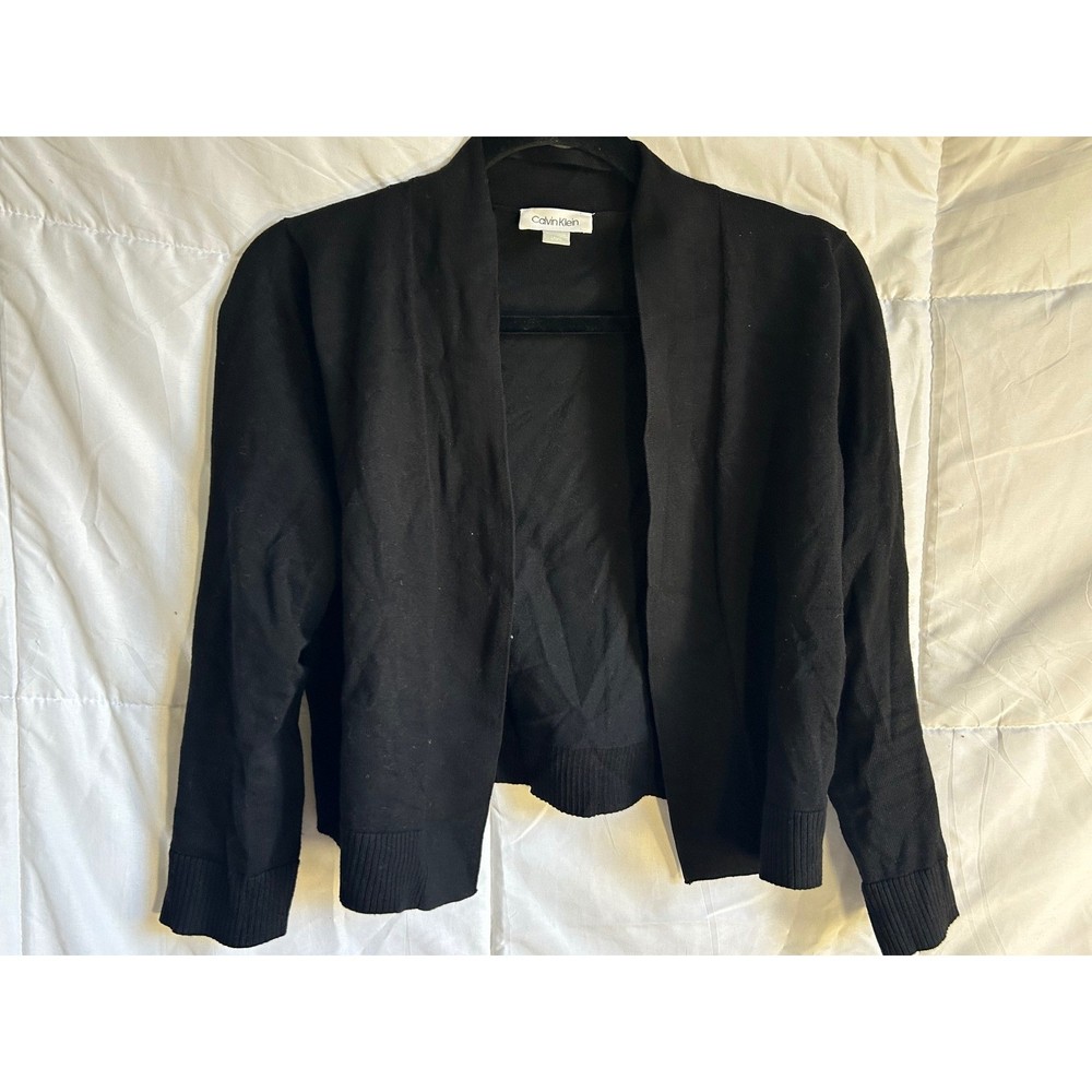 Calvin Klein Black Open Front Cardigan Sweater Women's Size L