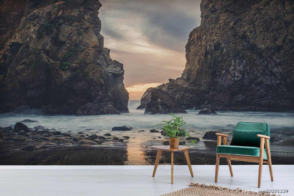 3D Rocks Sea Landscape Wall Murals Wallpaper Murals Wall Sticker
