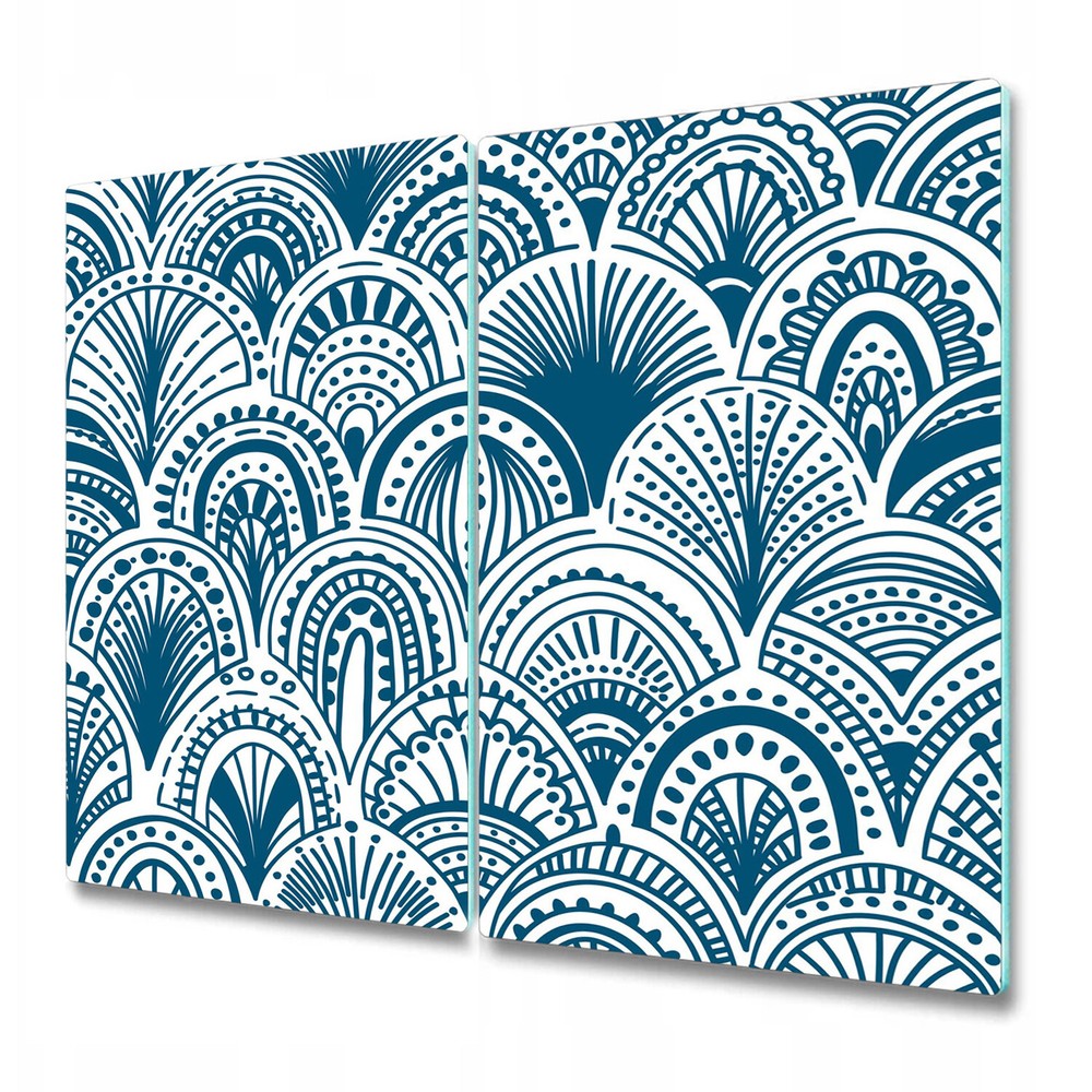 Tempered Glass Cutting Board Blue Bohemian Abstract Modern Peel Stick 2x30x52