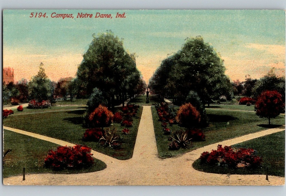 C1910 Postcard Campus View Unposted University of Notre Dame Indiana