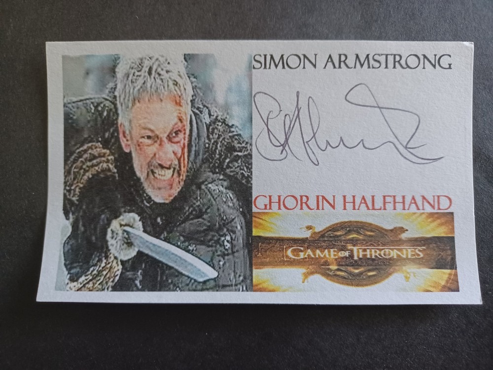 Simon Armstrong Signed Index Card - Game of Thrones