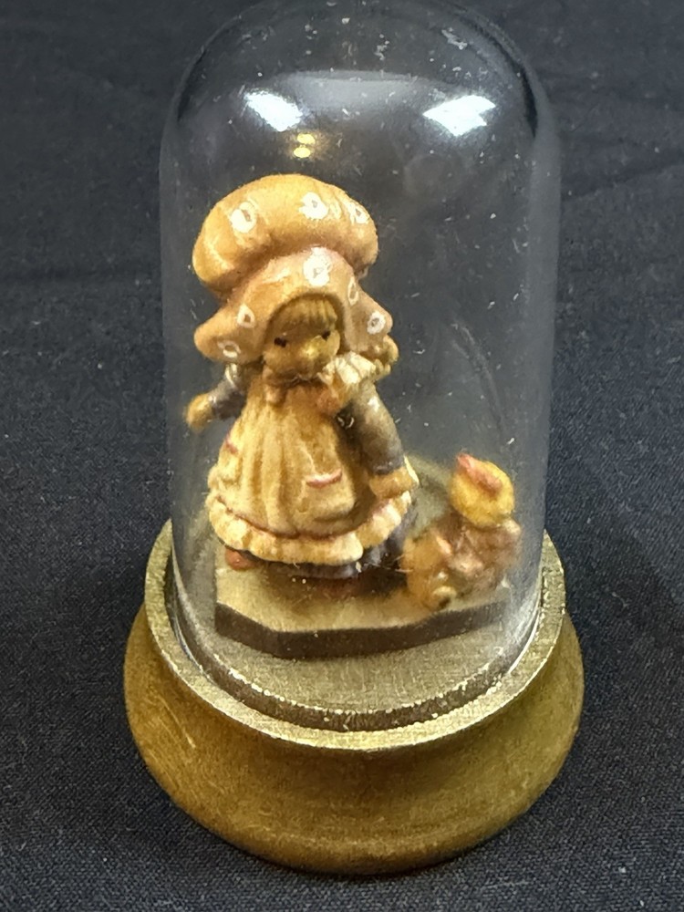 Anri Wood Carved, Sarah Kay With Doll, Artist, Signed, Italy