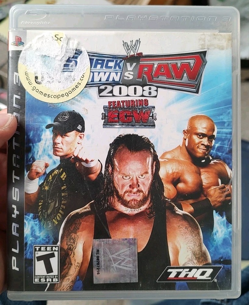 WWE SmackDown vs. Raw 2008 (PlayStation 3) Complete In Box CIB Tested Authentic