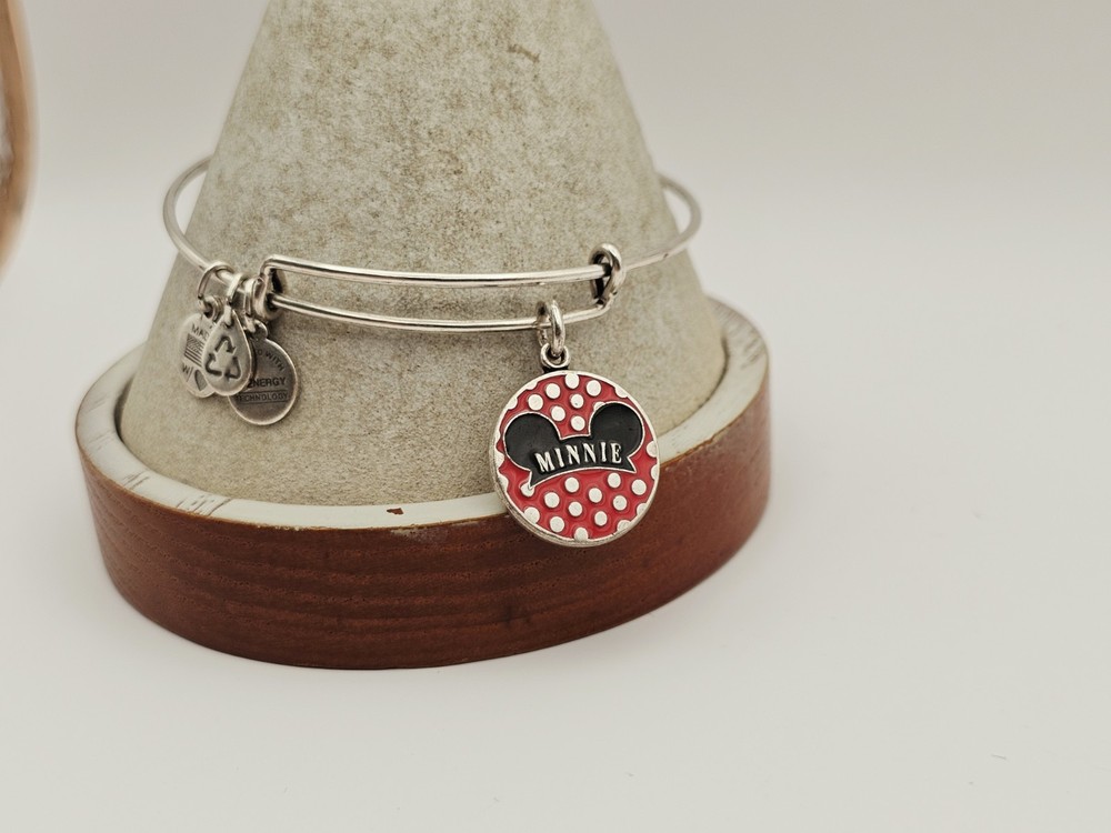 Disney Parks Alex & Ani Minnie Mouse Ear Hat Silver Charm Bangle Bracelet ✨️🎁