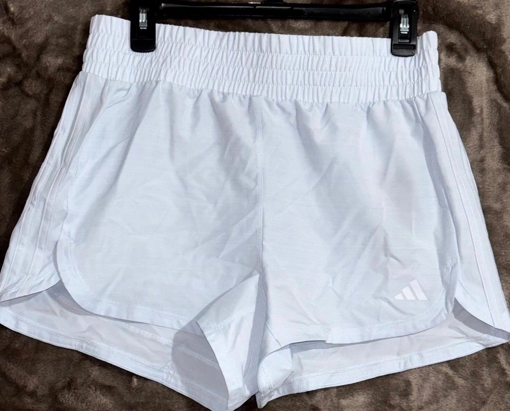 Adidas Aeroready Training Pacer Shorts Women’s Medium High Rise White