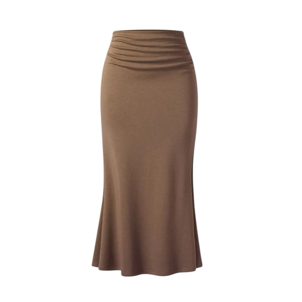 OGL Heavy Thermal Mermaid Maxi Skirt Pull On Womens Size M Ash Brown