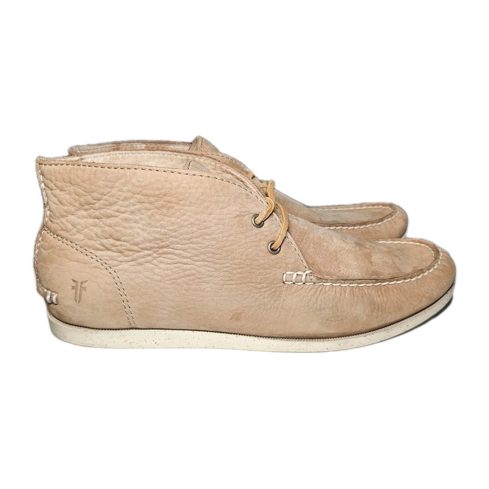 Frye Mason Chukka Boots Men's Size 10 US Tan Leather Nubuck Lace Up Shoes
