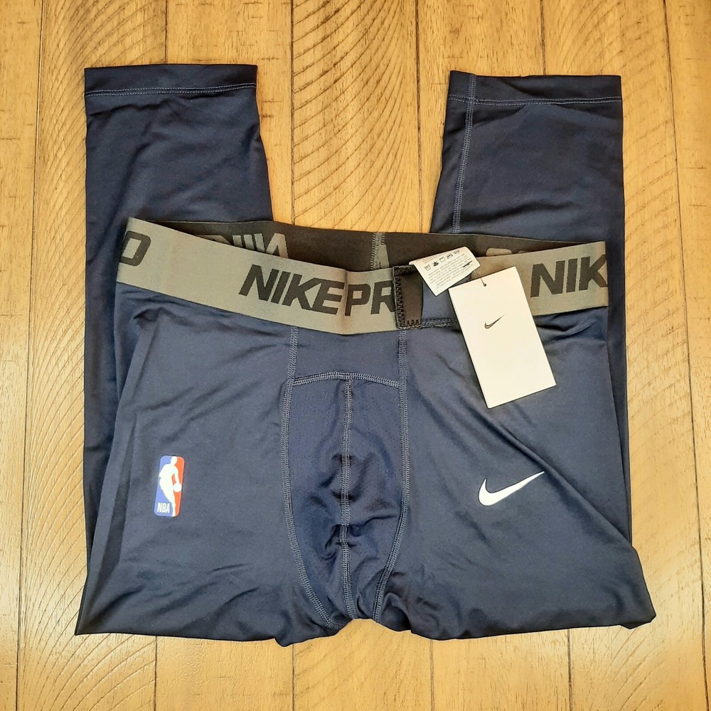 Nike Pro NBA Player Issued 3/4 Men's Compression Tights Navy -Size XL DN1547-419