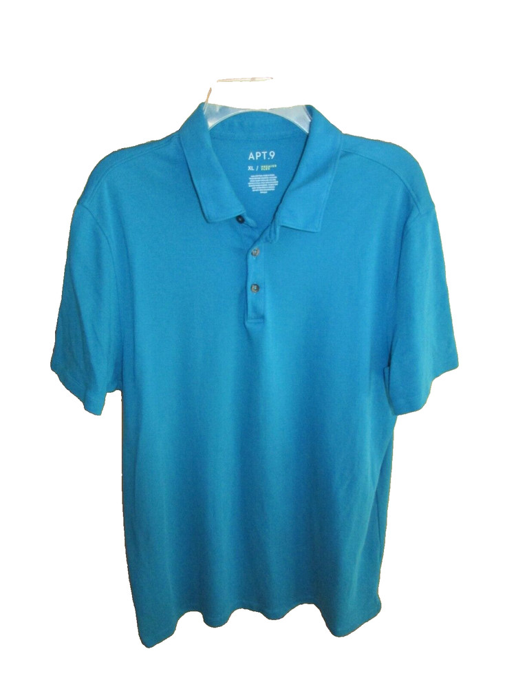 Apt 9 Mens Polo Shirt Short Sleeve Premier Flex Periwinkle Blue Sz XL