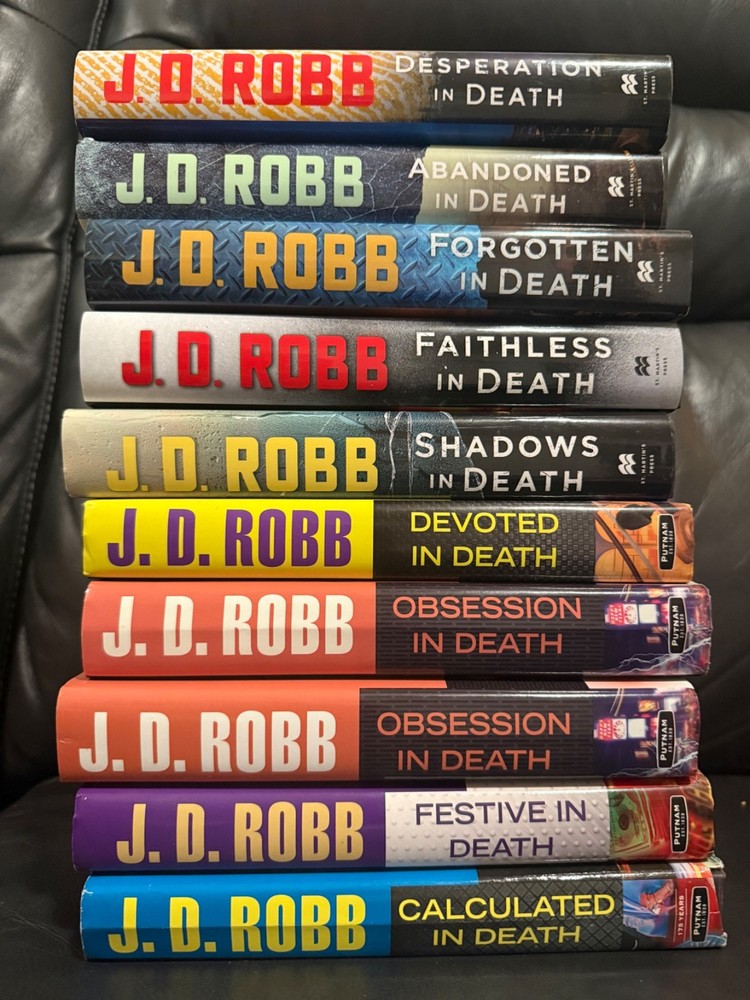 J.D. Robb In Death Series 10 Pristine First Edition Hardcovers w/ Dust Jackets (