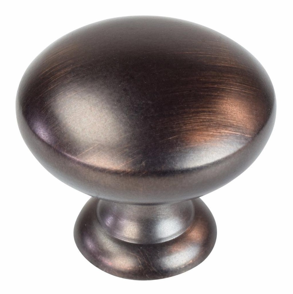 10 Cabinet Knobs Oil-Rubbed Bronze Brushed, Copper Highlights Round Kitchen Pull