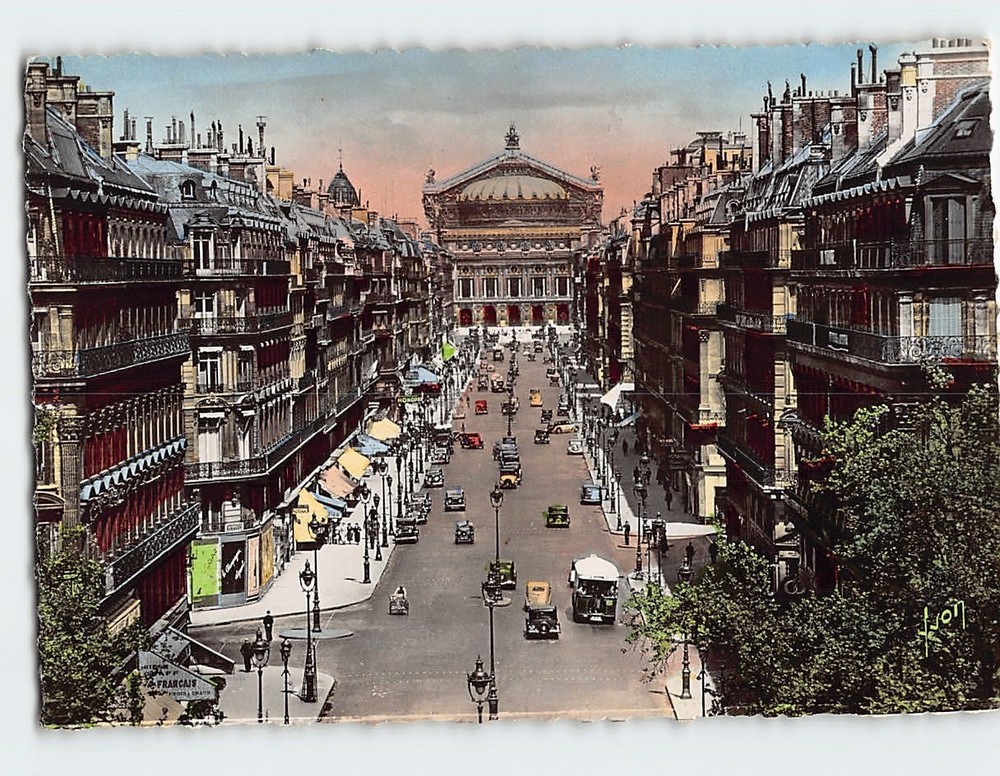 Postcard Avenue de l'Opéra Paris France