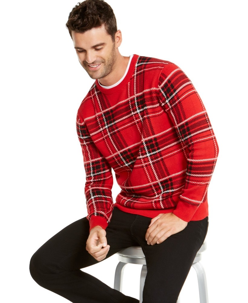 Charter Club - Red Plaid Sweater Men's Size Small