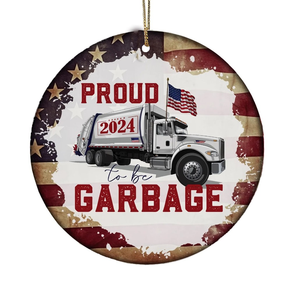 2024 Patriotic Garbage Christmas Ornament – President Trump Ornament Gift