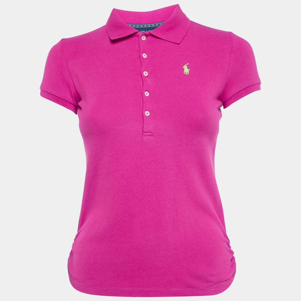 Ralph Lauren Pink Cotton Pique Polo TShirt L