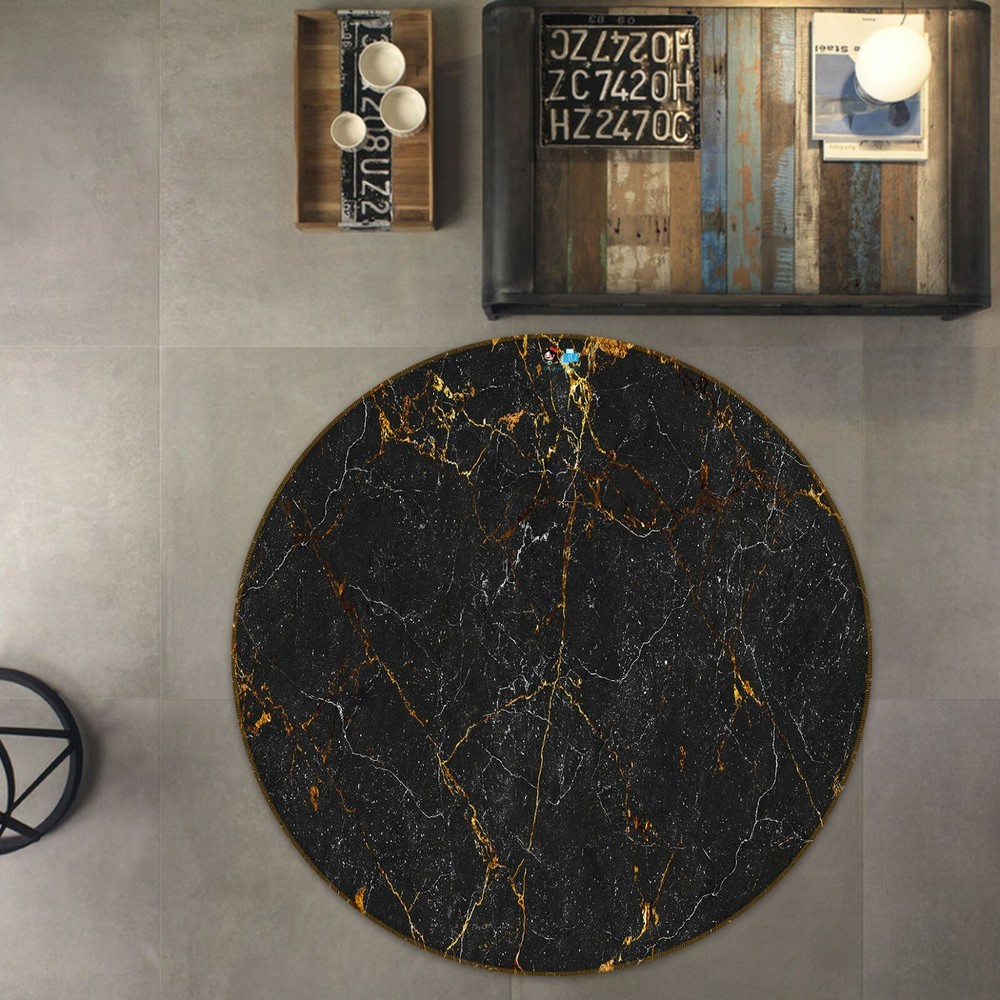 3D Black Texture NAO6034 Game Rug Mat Elegant Photo Carpet Mat Fay