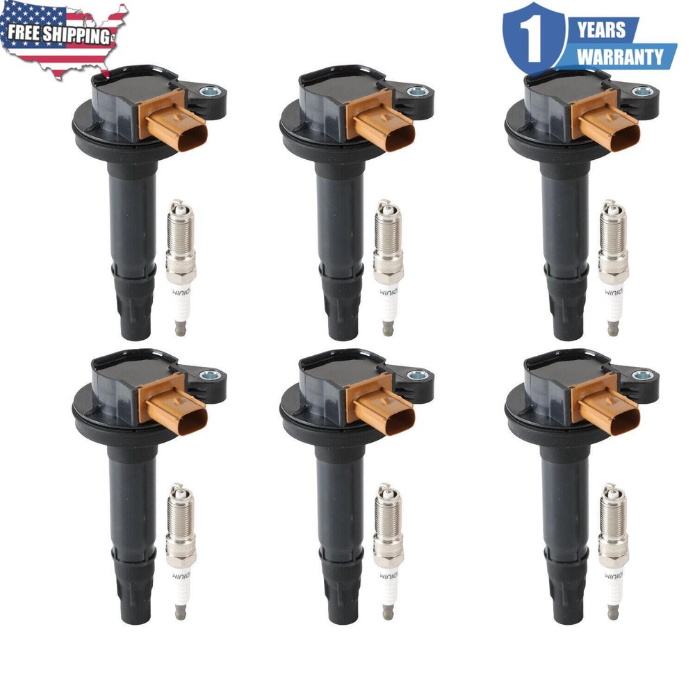 6pcs Ignition Coils + 6pcs Iridium Spark Plugs For Ford F-150 Lincoln 3.5L UF646
