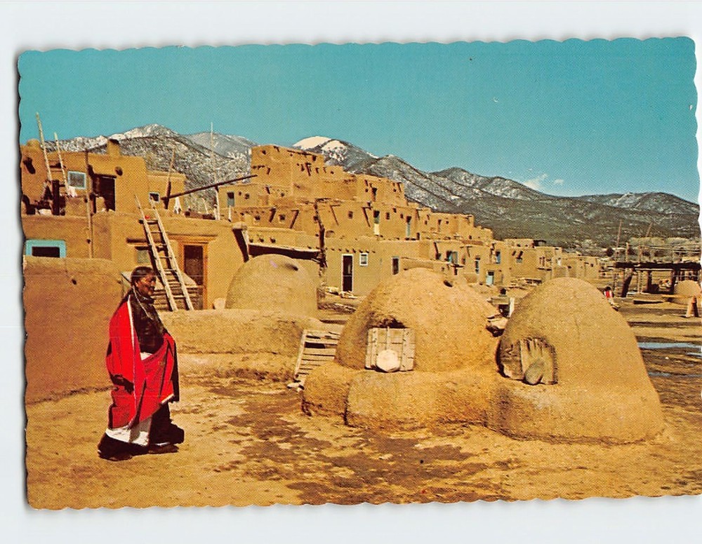 Postcard Taos Pueblo New Mexico USA
