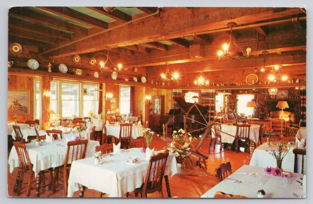 Pine Hills Mt. Lodge Julian California Dining Room Vintage Postcard Ames