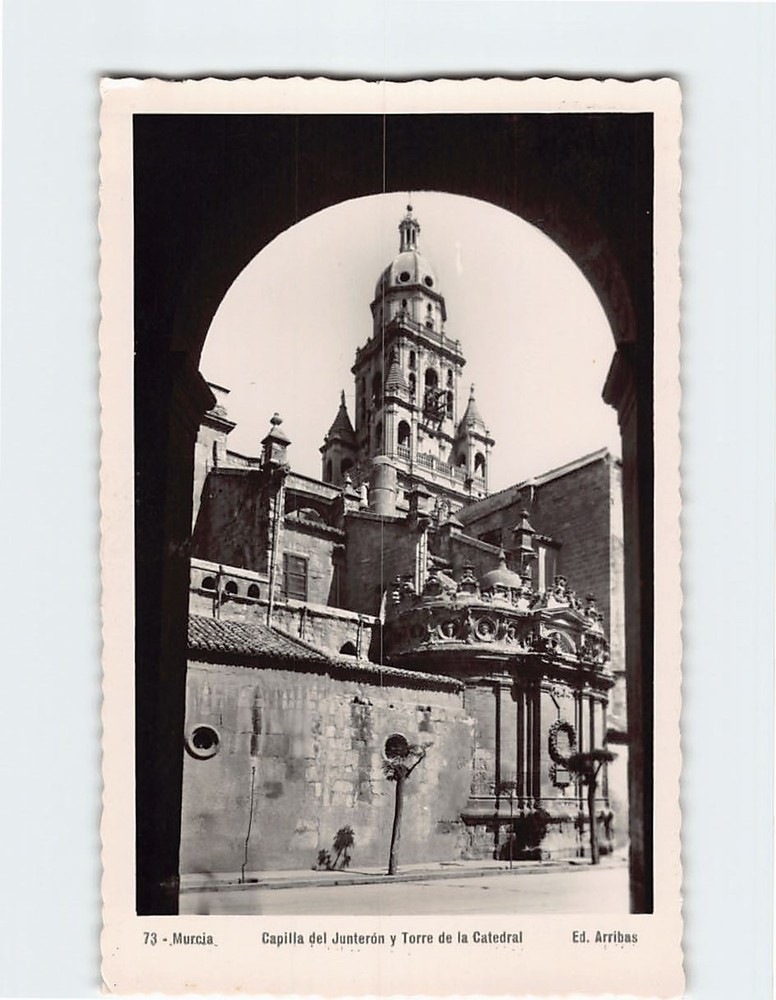 Postcard Capilla de Junterones & Tower of the Cathedral Murcia Spain