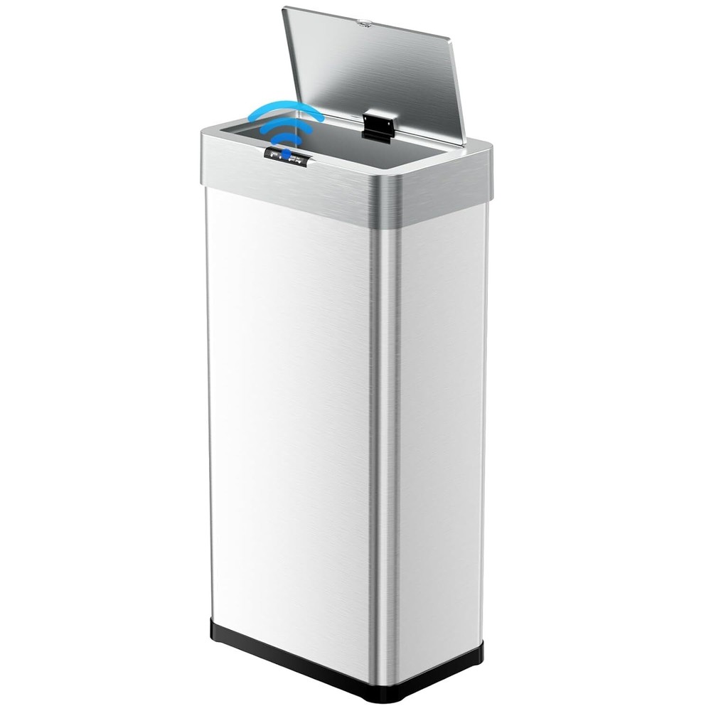 13.2 Gal Automatic Kitchen Trash Can Stainless Steel Motion Sensor Garbage Can