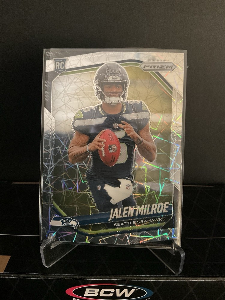2025 Panini Prizm Football Jalen Milroe RC Lazer Prizm #317 Seattle Seahawks