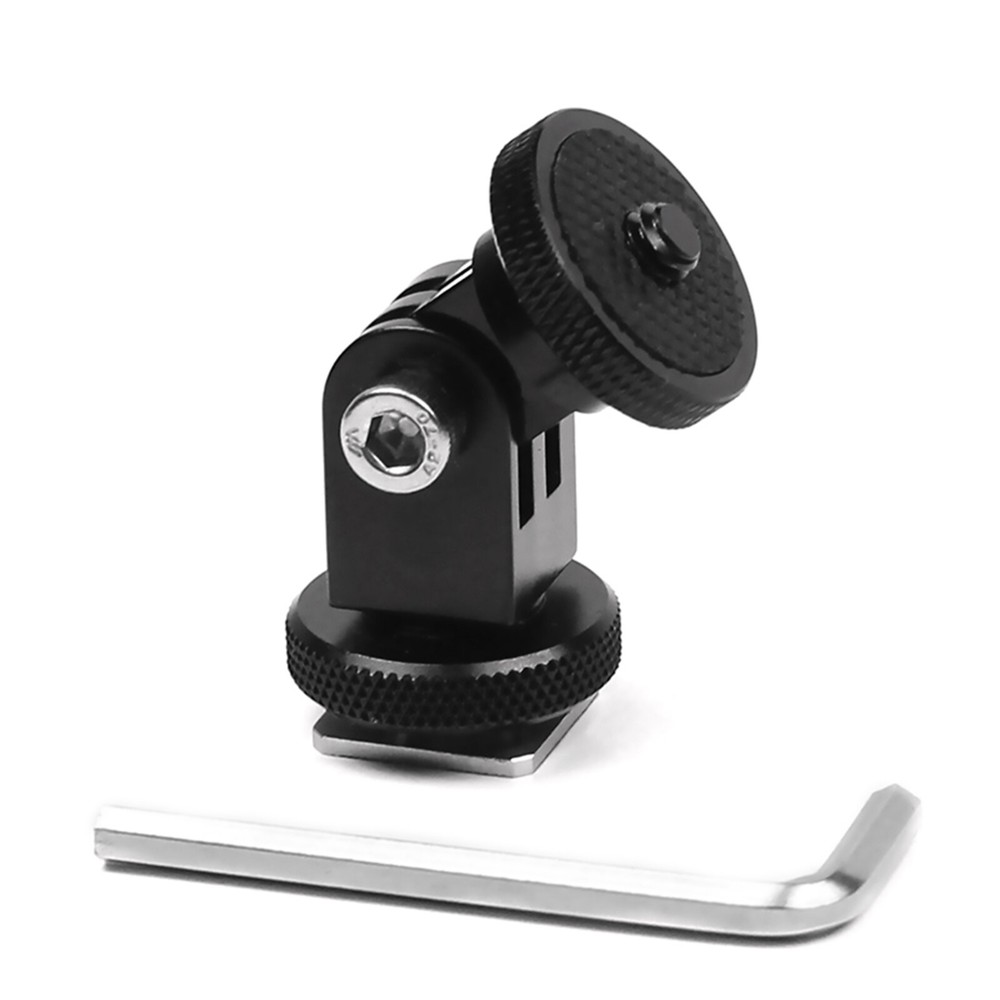 1PC 360° Rotatable Cold Shoe 1/4 Screw Adapter Mounting Bracket For GoPro Camera
