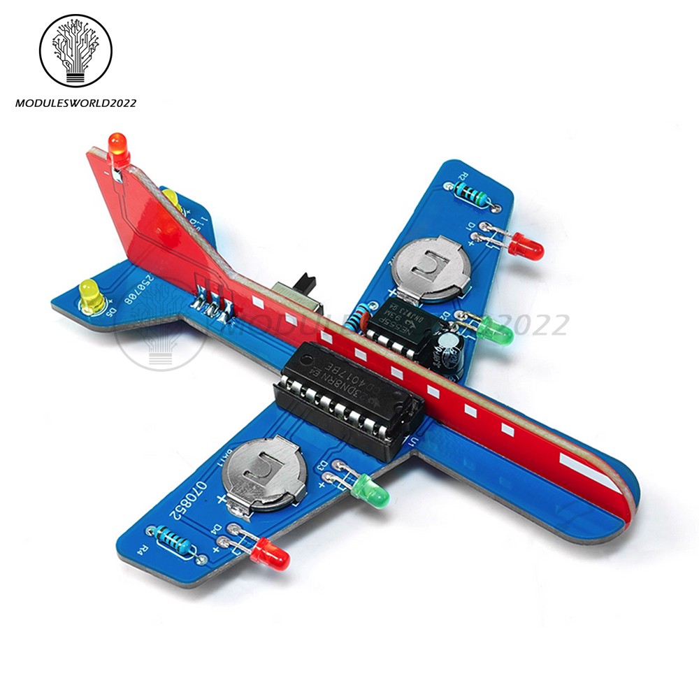Small Airplane LED Flow Light Electronic DIY Kit Flash Circuit Welding Practice
