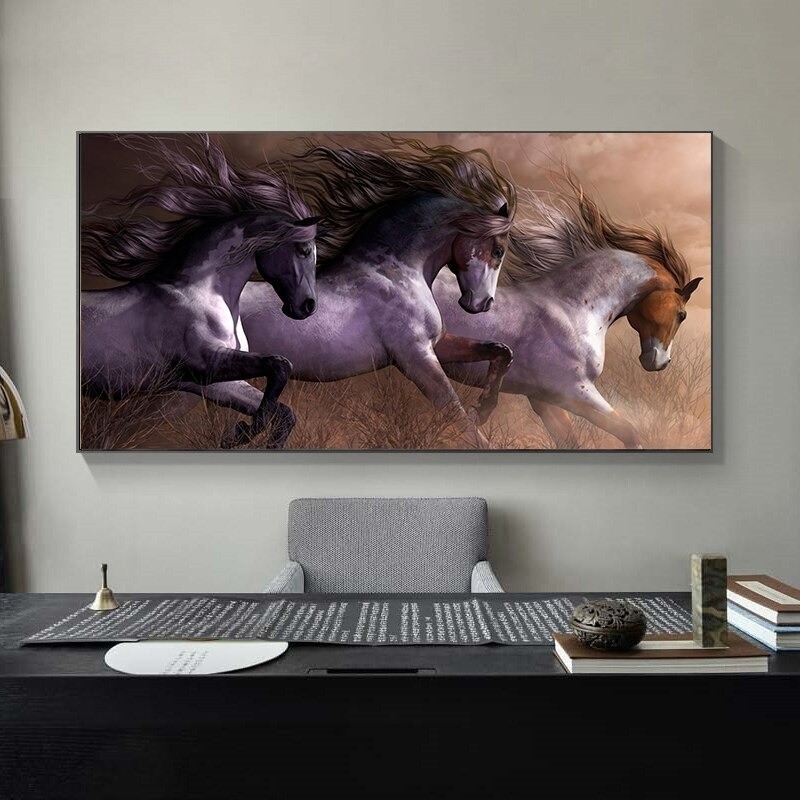 Animal Running Horse Canvas Painting Canvas Wall Art Home Decor Poster Print Art