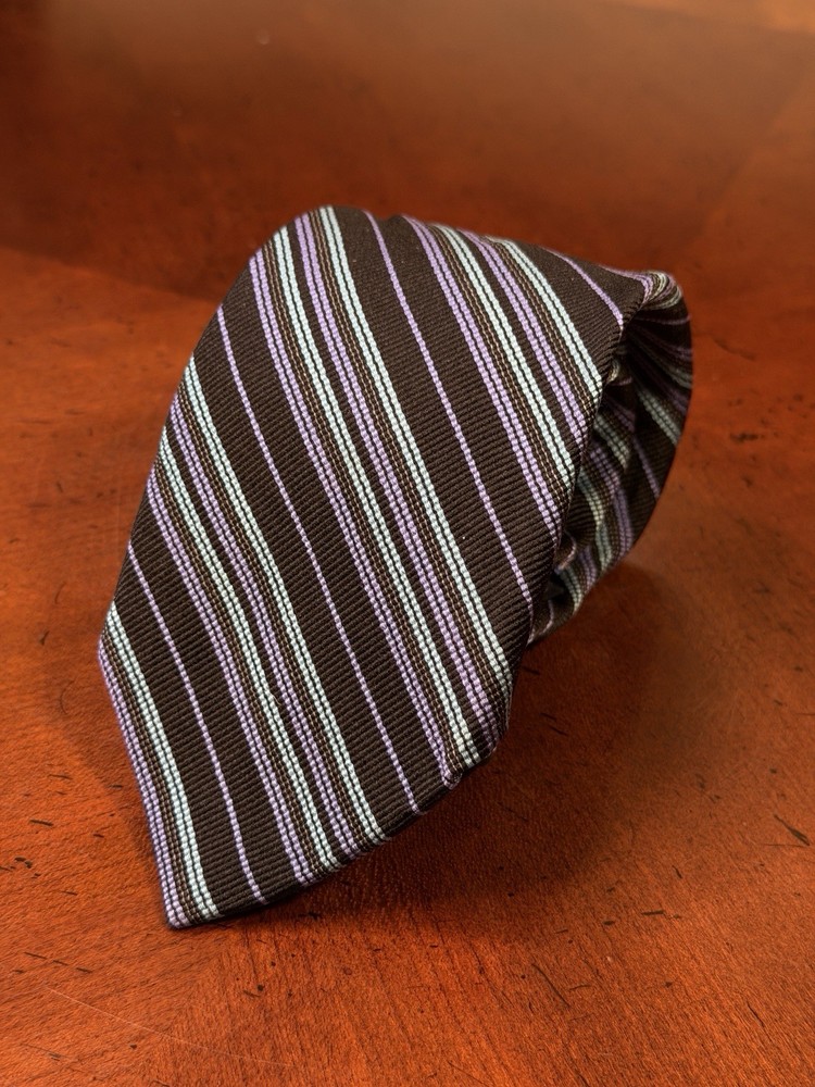 Ted Baker London Multicolor Striped Silk Necktie Made In USA