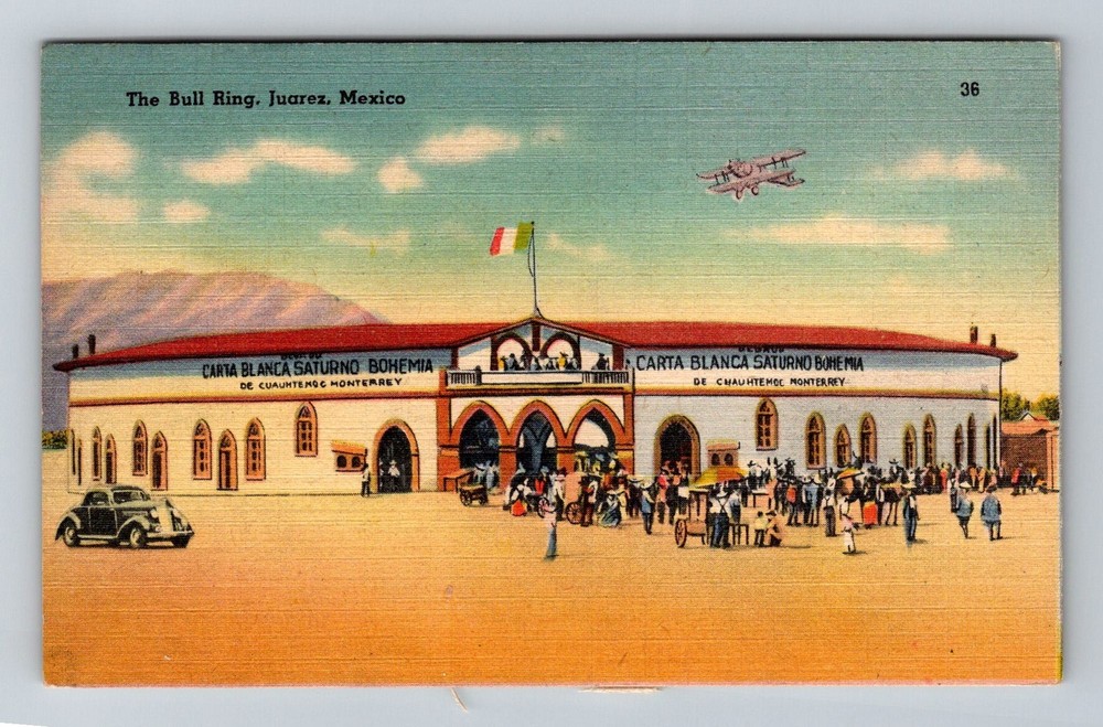 Mexico- Juarez The Bull Ring Standard Souvenir Old Post View PC Vintage Postcard
