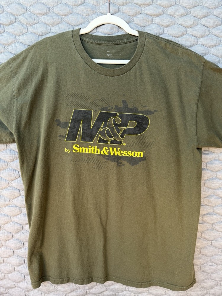 Smith & Wesson M&P Green Graphic Logo Men's T-Shirt Size Small/Medium