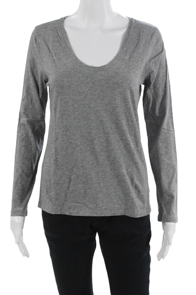 Theory Womens Basic Jersey T Shirt Gray Long Sleeve Round Neck Size MFree Shipping in US $100+ Orders | $6.95 Orders Below