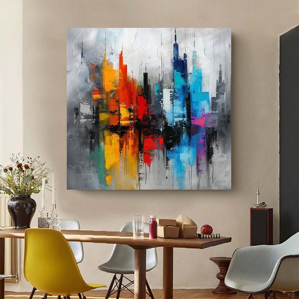 city Pure Hand-painted Modern Decorative Painting Abstract Texture Oil Painting