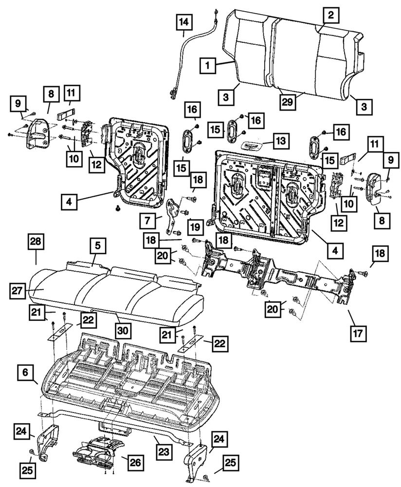 Genuine Mopar Seat Back Foam Left 68058067AA