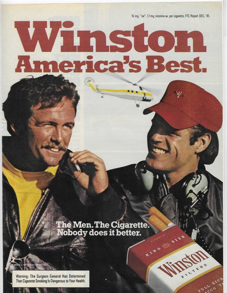 Winston. America's Best. Cigarettes Original Print Ad