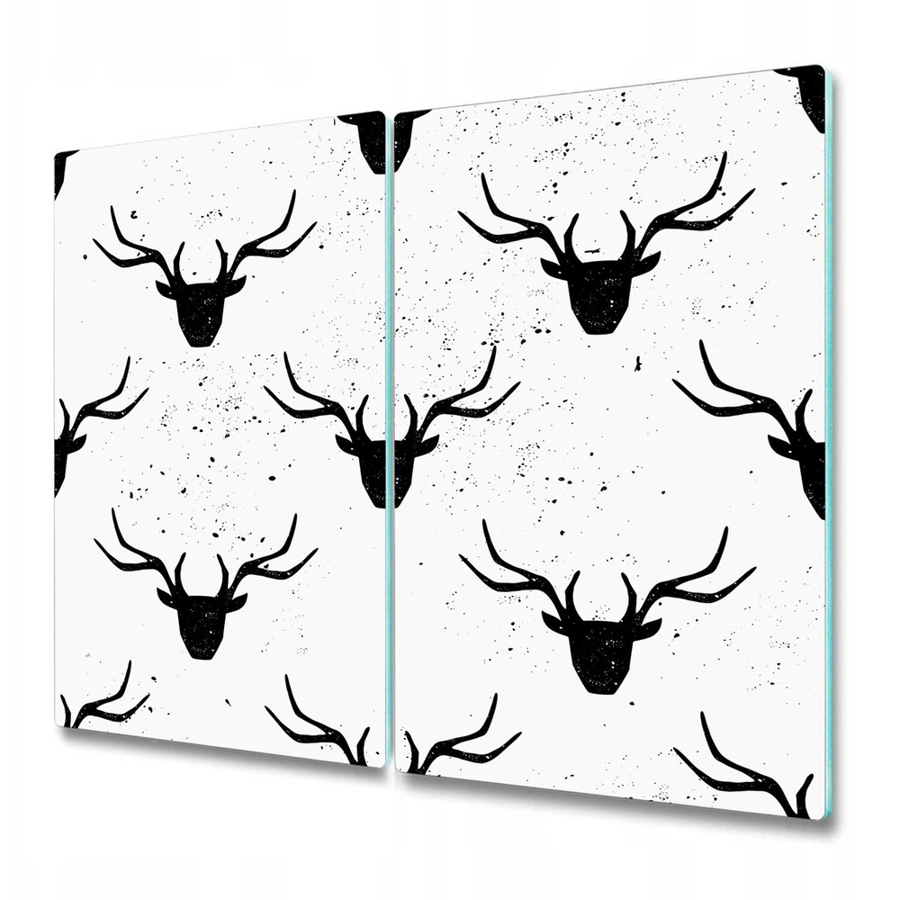 Glass Chopping Board Worktop Saver Black Deers Modern Minimalistic 2x30x52