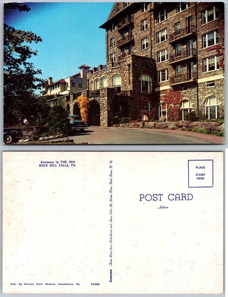 The Inn Stone Exterior Entrance Buck Hill Falls Pennsylvania Postcard