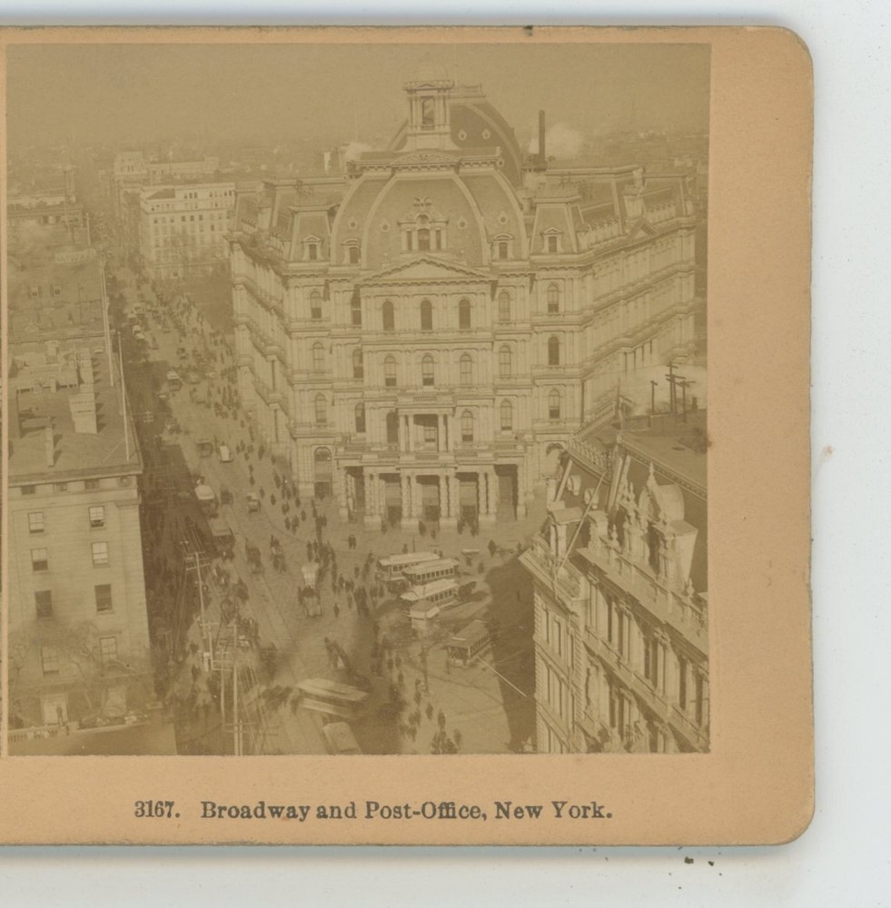 Broadway & Post Office NY New York Kilburn Stereoview