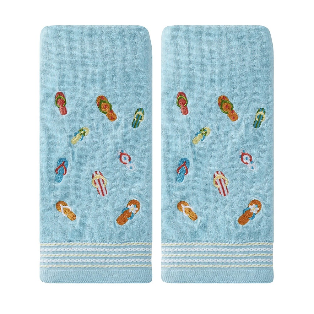 Flips & Flops Hand Towel Set Small 2-Pack for Bathroom or Kitchen