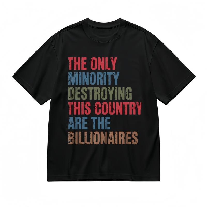 Women's  Design Tee Comfy Classic T-Shirt Rainbow Gradient Political Font Art♡