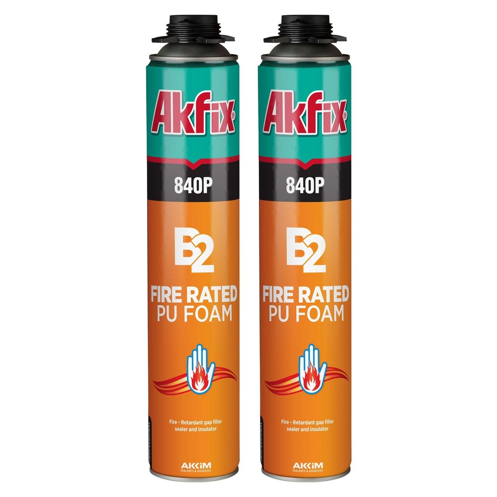 840P Orange Fire Block Spray Foam 2-Pack 25.3 Oz Fire Retardant Polyurethane