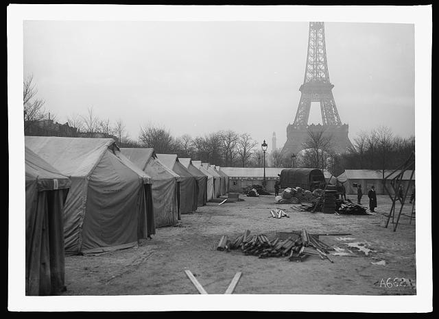 Paris France American Red Cross Enlisted Men's Hotel #13 1919 Eiffel Tower Camp